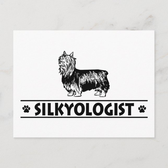 Humourous Silky Terrier Postcard (Front)