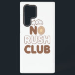 Humourous Slow Living and Lazy Day Samsung Galaxy Case<br><div class="desc">Are you a proud member of the slow-moving society? This "No Rush Club" graphic is for you! Featuring a cute, sleeping animal on top of trendy, retro brown lettering, this humourous design is a perfect badge of honour for anyone who believes in taking it easy, relaxing, and living life at...</div>