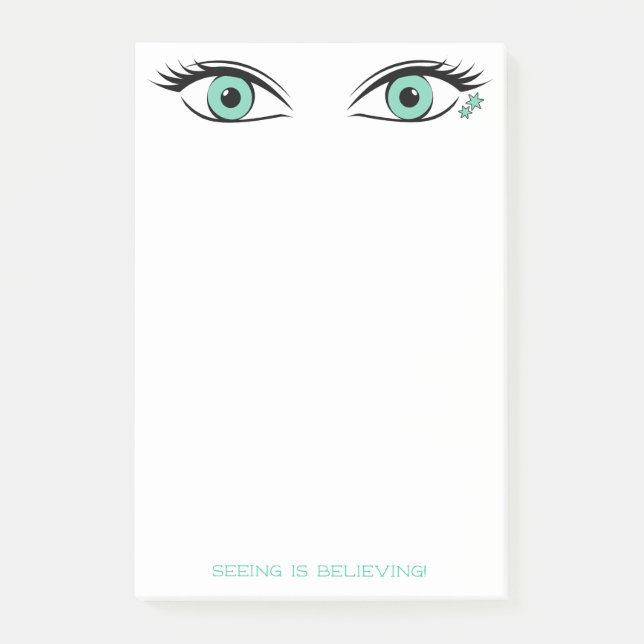 Humourous Spying Green Eyes Art Personalized Post-it Notes (Front)