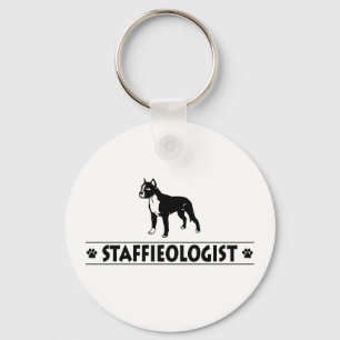 Humourous Staffordshire Bull Terrier Keychain