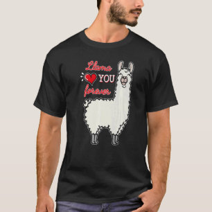 Humourous Statement Llama Heart Valentine's Day In T-Shirt