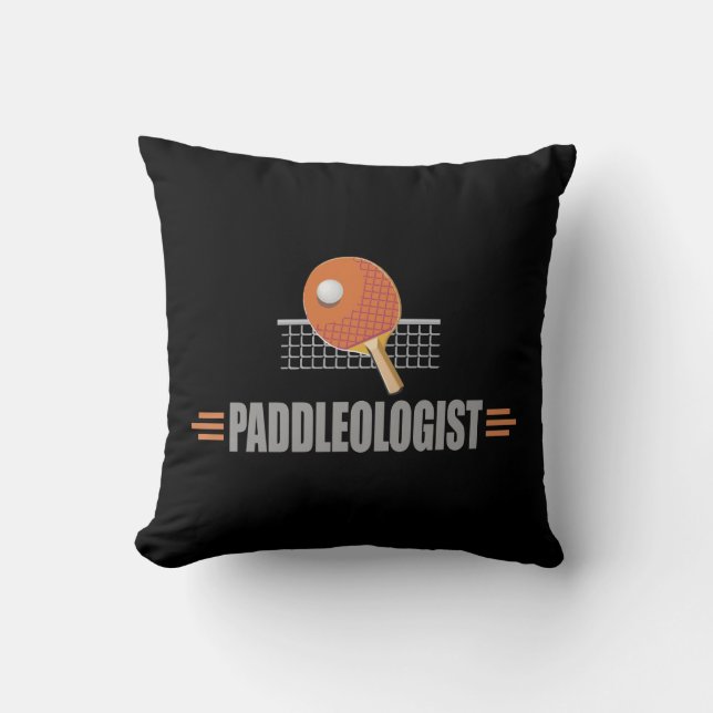 Humourous Table Tennis Throw Pillow (Front)