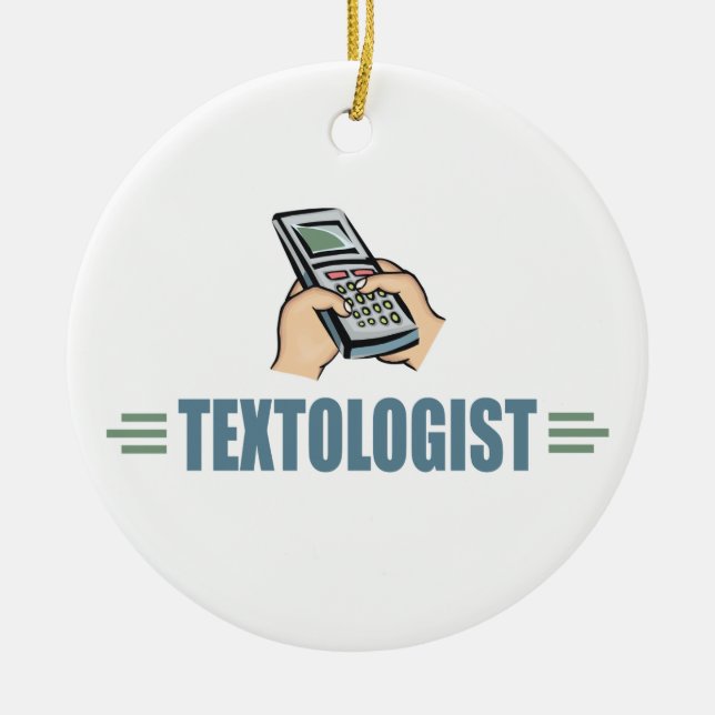 Humourous Texting Ceramic Ornament (Front)