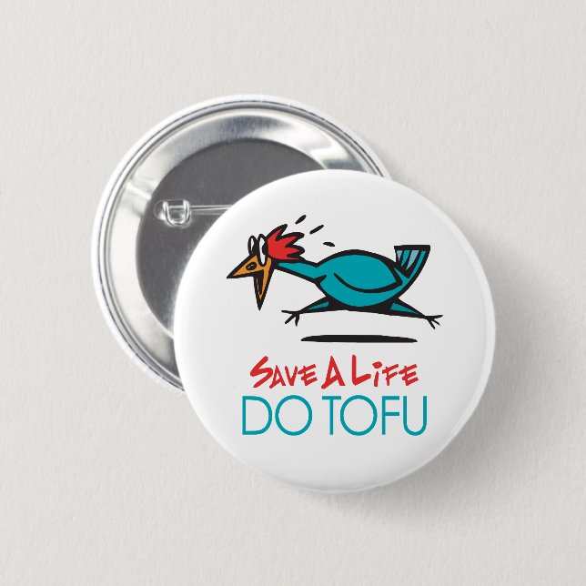 Humourous Tofu Design 2 Inch Round Button (Front & Back)