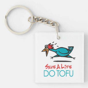 Humourous Tofu Design Keychain