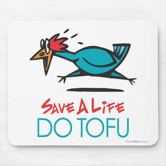 Humourous Tofu Design Mouse Pad (Front)