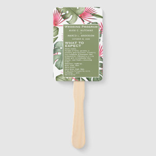 Humourous Tropical Wedding Program Set of Fans