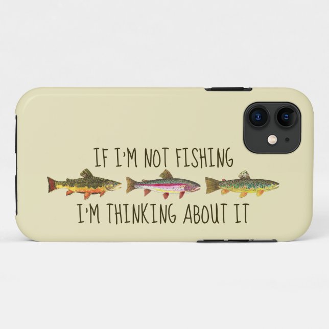 Humourous Trout FIy Fishing Angler Case-Mate iPhone Case (Back (Horizontal))