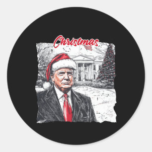 Humourous Trump I'll Be Home For Christmas Trump X Classic Round Sticker