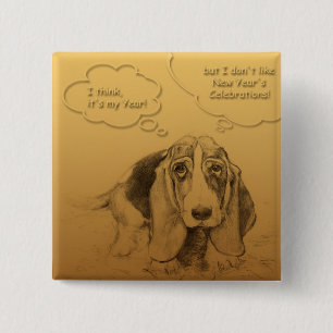 Humourous Vietnamese Chinese Dog Year Square Butto 2 Inch Square Button