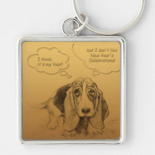 Humourous Vietnamese Chinese Dog Year Square KeyC Keychain