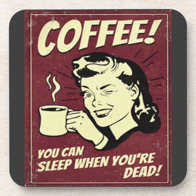 Humourous Vintage Coaster design (set of six) (Front)