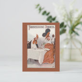 Humourous Vintage Thanksgiving Dinner Postcard (Standing Front)