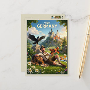 Humourous Visit Germany Postcard