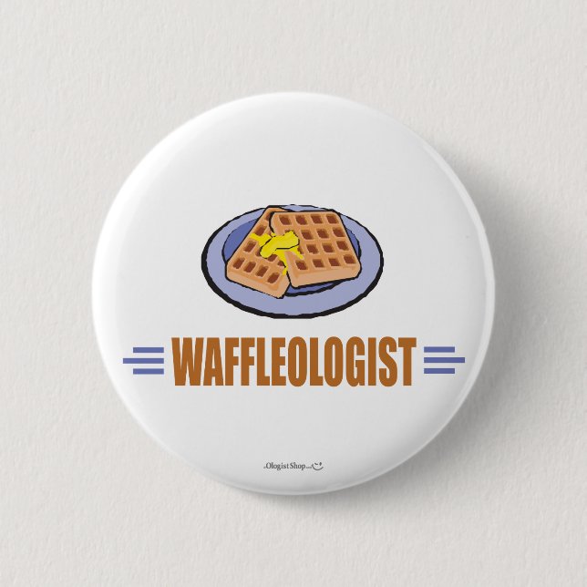 Humourous Waffle Chef 2 Inch Round Button (Front)