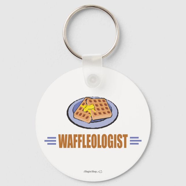 Humourous Waffle Chef Keychain (Front)