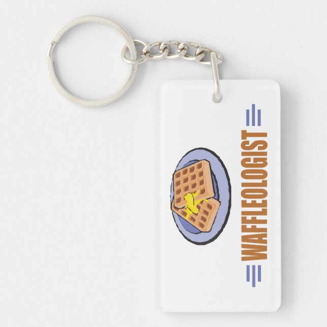 Humourous Waffle Chef Keychain (Front)