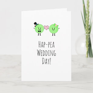 Humourous Wedding Card Cute Peas