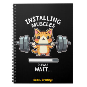 Humourous Weightlifting Cat Exercise Gym Funny  Notebook