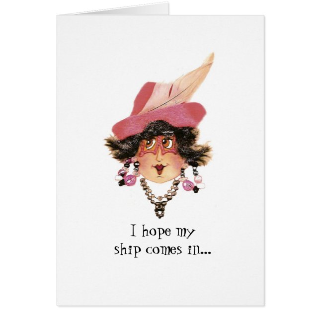 Humourous Whimsical Lady Card (Front)