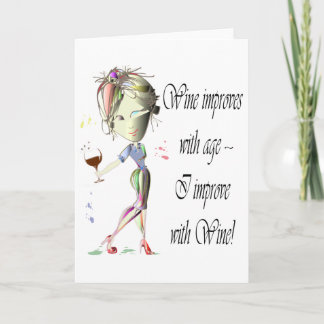 Humourous Wine saying greeting card