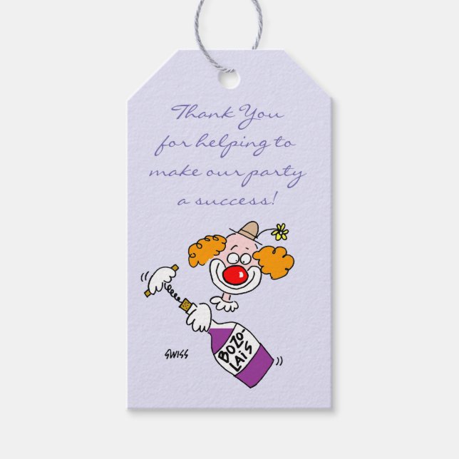 Humourous Wine Tasting Party Favours Tags (Front)