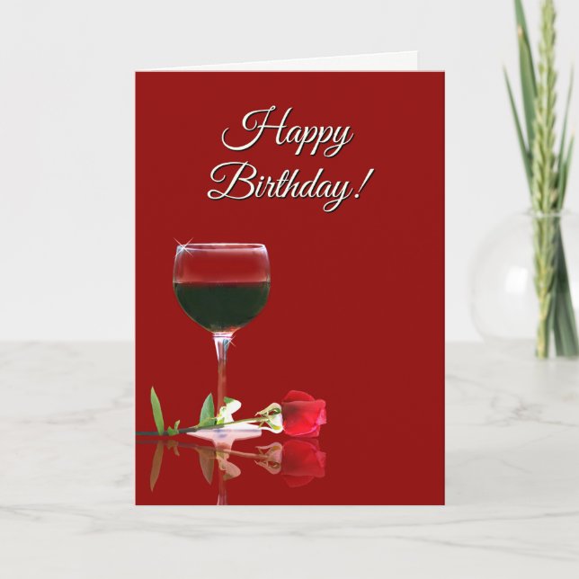 Humourous Wine Themed Birthday Card for A Friend (Front)