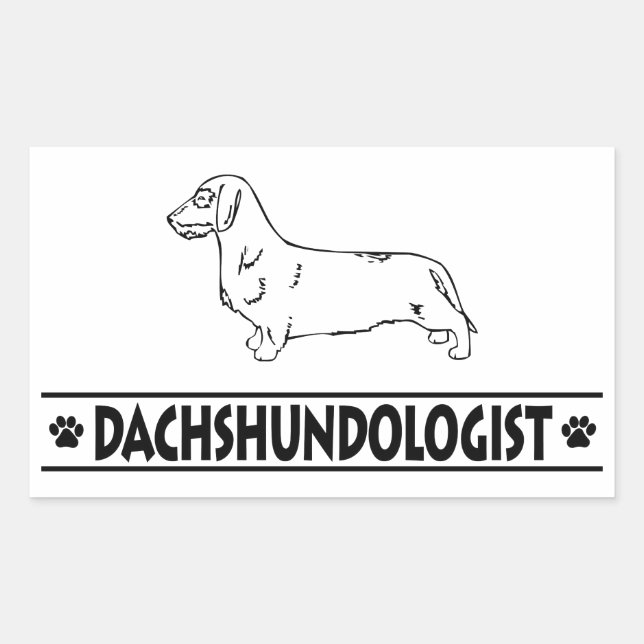 Humourous Wirehaired Dachshund Sticker (Front)