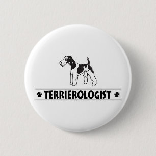 Humourous Wirehaired Fox Terrier 2 Inch Round Button