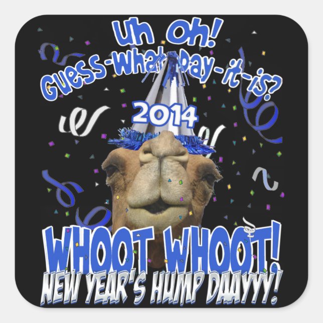 Hump Day Camel 2014 New Year's Keepsake Stickers (Front)