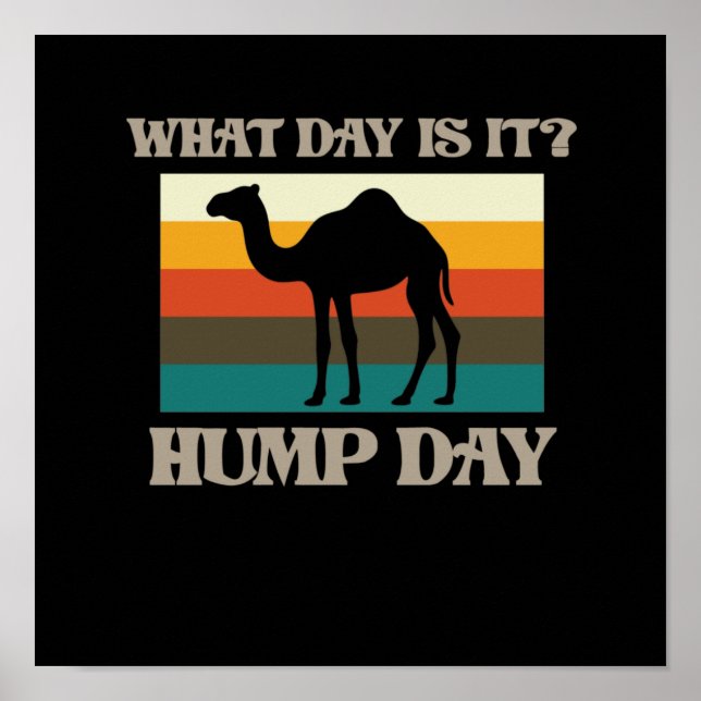 Hump Day Camel Animal Lover Camels Pet Owner Graph Poster (Front)