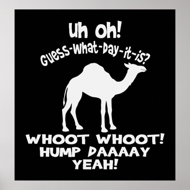 Hump Day Camel Black And White Poster (Front)