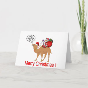 Hump Day Camel Christmas with Santa Holiday Card