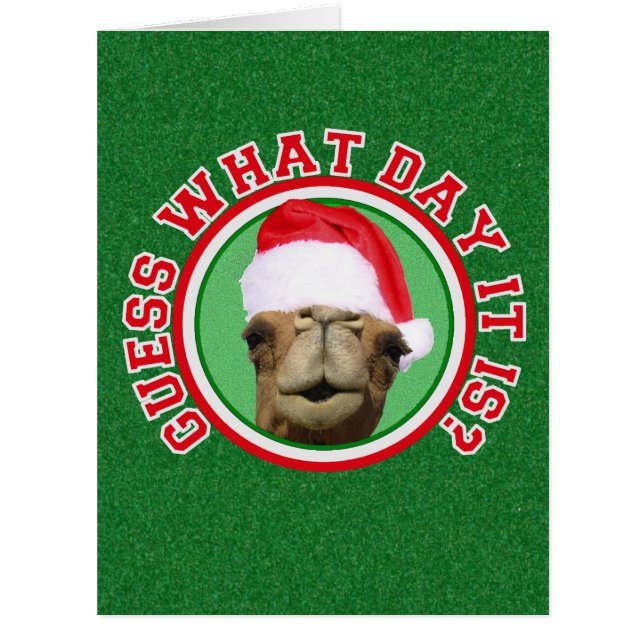Hump Day Camel Santa Christmas BIG Greeting Cards (Front)