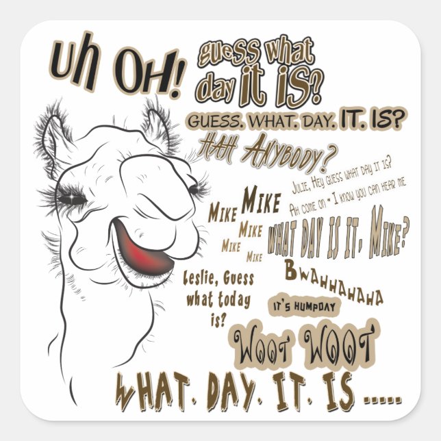 Hump Day Camel Square Sticker (Front)