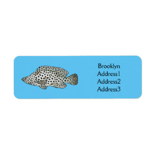 Humpback grouper fish cartoon illustration 