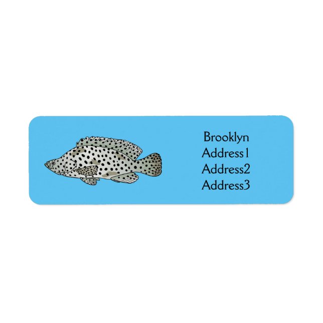 Humpback grouper fish cartoon illustration  (Front)