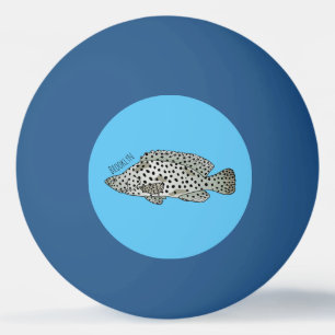 Humpback grouper fish cartoon illustration ping pong ball