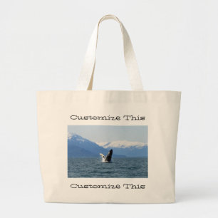 Humpback on the Surface; Customizable Large Tote Bag
