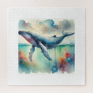 Humpback whale 220824AREF108 - Watercolor Jigsaw Puzzle