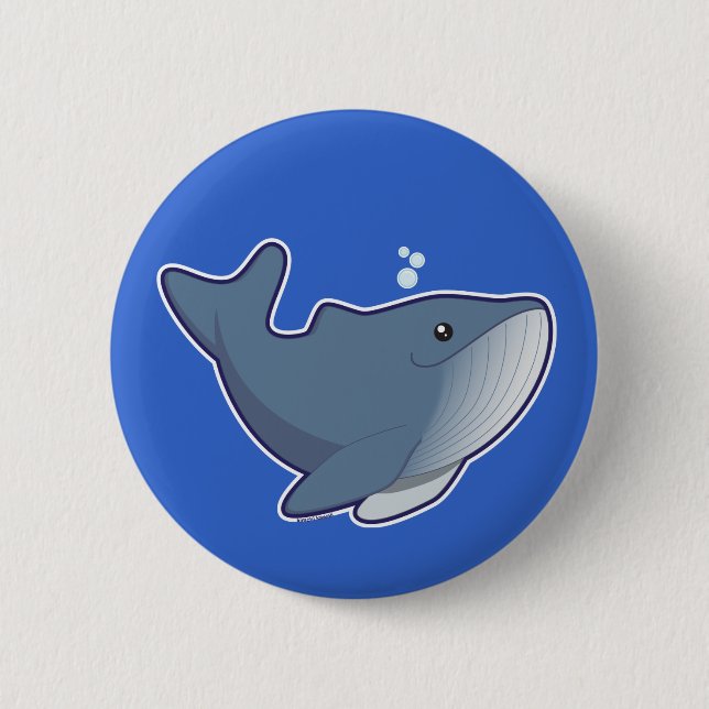 Humpback Whale 2 Inch Round Button (Front)