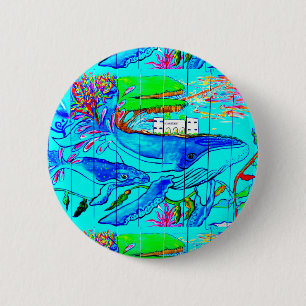 humpback whale and baby button