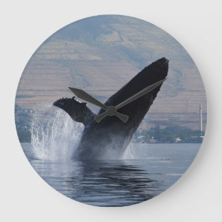 humpback whale breaching large clock