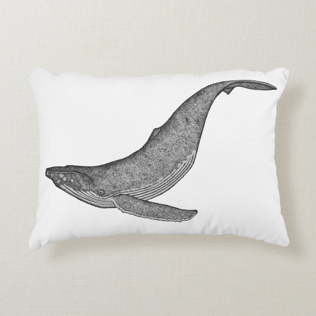 Humpback Whale "Explore" Accent Pillow (Front)
