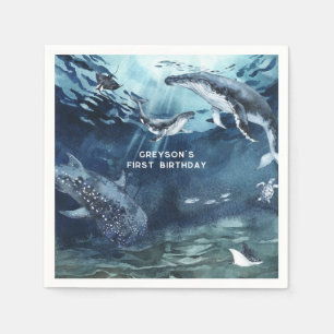 Humpback Whale   Ocean Birthday Party Napkins