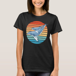 Humpback Whale on Retro Sunset T-Shirt