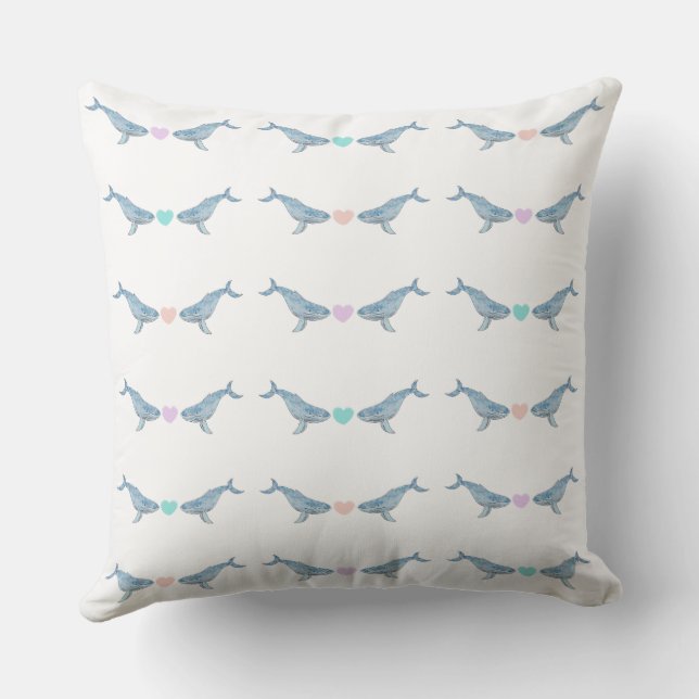 Humpback Whale  Outdoor Pillow (Back)