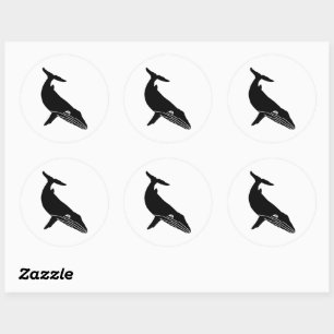 HUMPBACK WHALE SKETCH CLASSIC ROUND STICKER