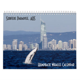 Humpback Whale Surfers Paradise Pacific Ocean Calendar