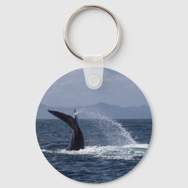 Humpback Whale Tail Splash Keychain (Front)